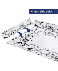 Sillysis 31/37/43/49 Inch Artificial Marble Bathroom Vanity Top with Rectangular Undermount Sink, Overflow, 4 Inch Backsplash