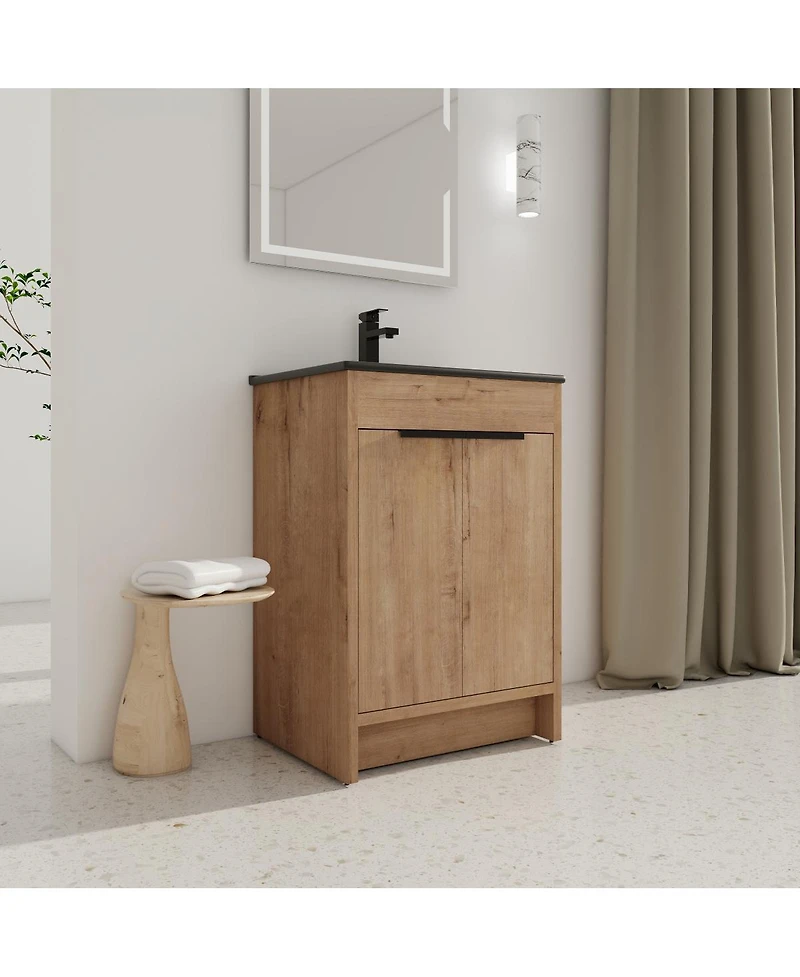 Sillysis Inch Freestanding Bathroom Vanity with Ceramic Sink