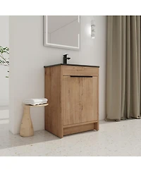 Sillysis Inch Freestanding Bathroom Vanity with Ceramic Sink