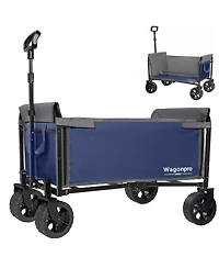 Streamdale Furniture Convertible Folding Wagon with Wide Wheels 220Lbs Capacity