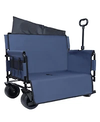 Streamdale Furniture3-in-1 Folding Wagon Cart with Bench Seat 500lbs Capacity
