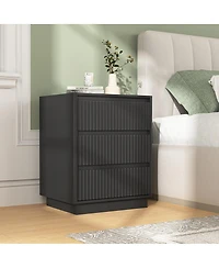 Streamdale Furniture (Set of 2) End Table with Usb C Charging Station and 3 Drawers