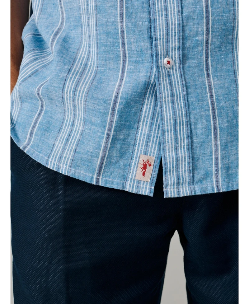 Aubin Men's Austin Cotton Linen Short Sleeved Shirt