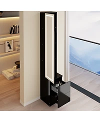 Streamdale Furniture Led Dressing Mirror Jewelry Cabinet with Adjustable Brightness and Storage