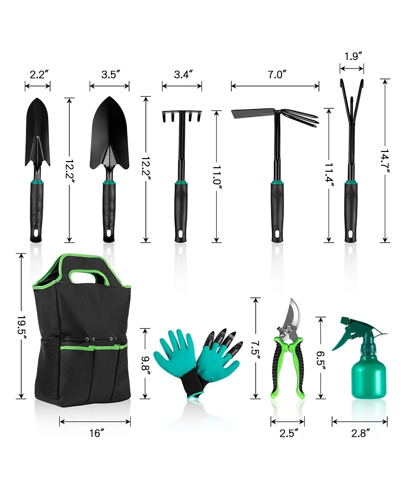 Xdovet Garden Tool Set Digging Planting Pruning Storbag Gifts Gardener