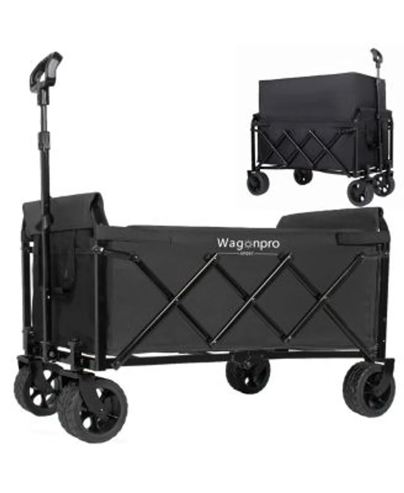 Streamdale Furniture Expandable Dual-Layer Utility Wagon with Wide Wheels 220lbs Capacity