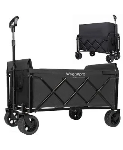 Streamdale Furniture Expandable Dual-Layer Utility Wagon with Wide Wheels 220lbs Capacity