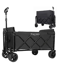 Streamdale Furniture Expandable Dual-Layer Utility Wagon with Wide Wheels 220lbs Capacity