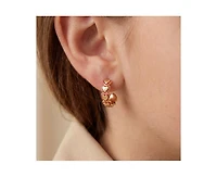 GiGiGirl Dainty 14K Gold Plated Red Outline Enamel Open Hoop Earrings