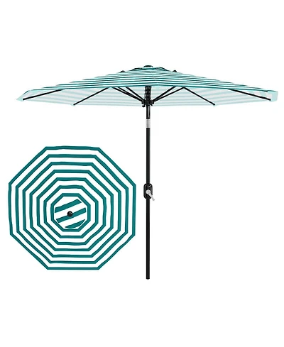 homfan 9Feet Outdoor Patio Umbrella, Windproof And Uv Protected, Crank And Push-Button Tilt, Waterproof Canopy For Garden, Deck, Pool And Yard