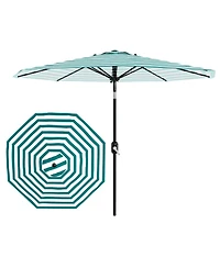 homfan 9Feet Outdoor Patio Umbrella, Windproof And Uv Protected, Crank And Push-Button Tilt, Waterproof Canopy For Garden, Deck, Pool And Yard