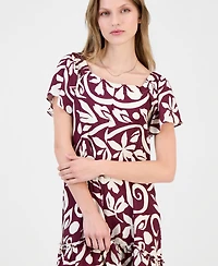 Robbie Bee Women's On-Off Shoulder Flutter-Sleeve Dress