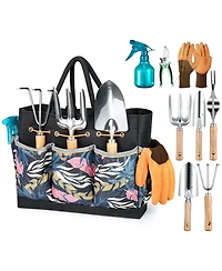 Xdovet Heavy Duty Gardening Tool Set Rust-Resistant Storage Tote