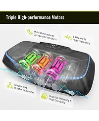 Fed Fitness Triple Drive 4D Vibration Plate, 500 Lbs Ultra Quiet Full Body Vibration Exercise Machine with Large Pedal, Bluetooth Speaker