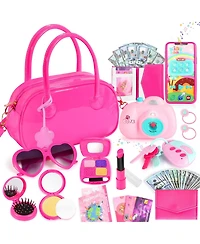 Gnuadz 32-piece Purse Flower Girl Gifts Leather Pretend Play Kids