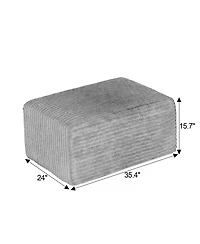 Sailvan L-Shaped Cloud Sectional Sofa with Ottoman