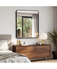 Laoties 36" x Gold Bathroom Vanity Mirror, Modern Square Wall Mirror with Metal Frame for Entryway and Bedroom