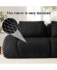 Maison Boucle 82'' Modern Flannelette Modular Loveseat Sofa, Deep Seat, 2 Seater