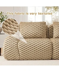 Maison Boucle 82'' Modern Flannelette Modular Loveseat Sofa, Deep Seat, 2 Seater