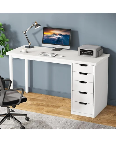 Tribesigns Computer Desk with 5 Drawers, Home Office Desk with Storage