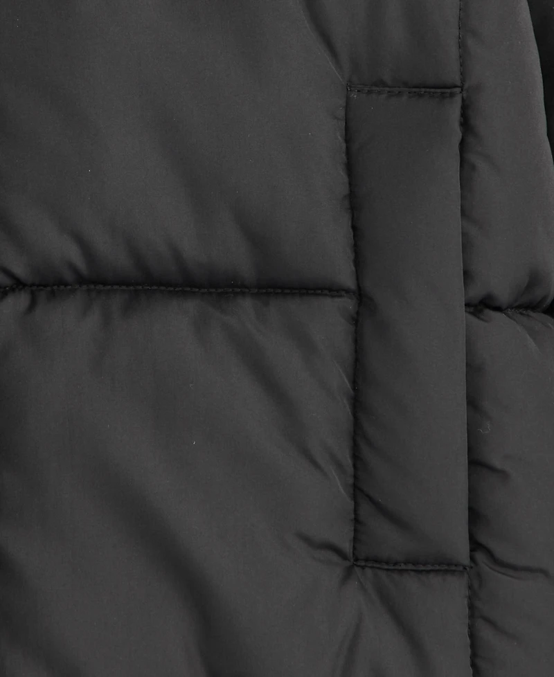 S Rothschild & Co Girls' Xs-xl Box Quilt Hooded Stadium Jacket With Scarf