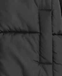 S Rothschild & Co Girls' Xs-xl Box Quilt Hooded Stadium Jacket With Scarf