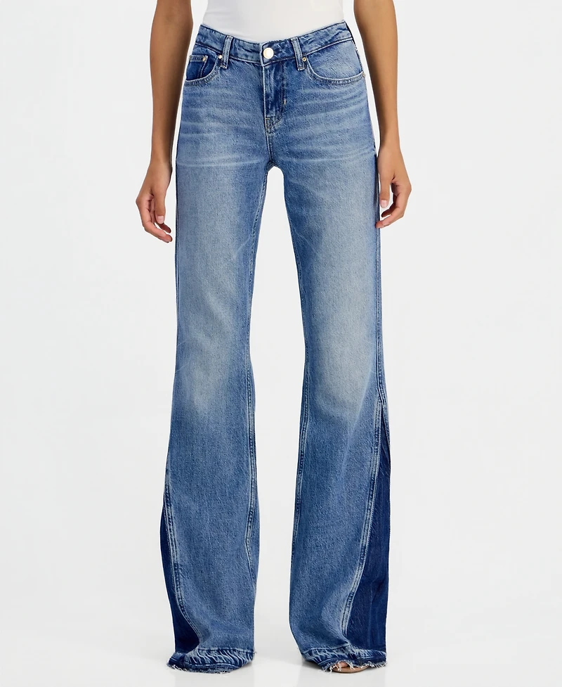 Guess Women's Beverly Contrast Panel Flare Jeans
