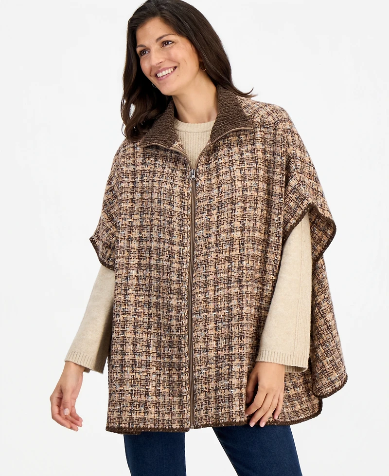 Style & Co Women's Space-Dyed Softy Zip-Up Topper, Macy's Exclusive