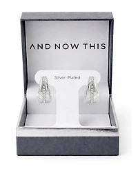And Now This Crystal Center Graduated Hinged Hoop Earrings