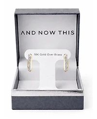 And Now This Clear Crystal Rectangular Shaped Hoop Earrings