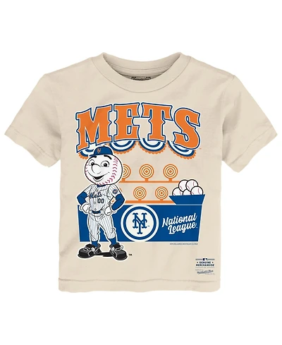 Mitchell & Ness Toddler Cream New York Mets Step Back Up T-Shirt