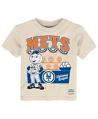 Mitchell & Ness Toddler Cream New York Mets Step Back Up T-Shirt