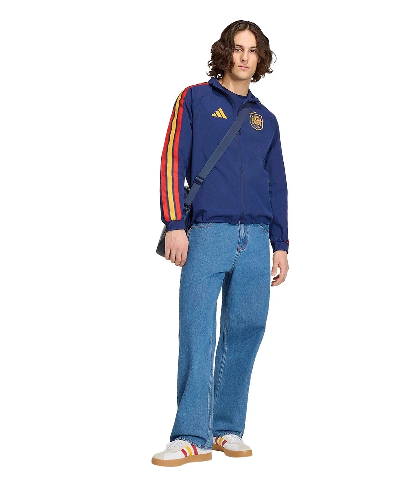 Adidas Men's Navy Spain National Team 2026 Home Full-Zip Game Day Anthem Jacket