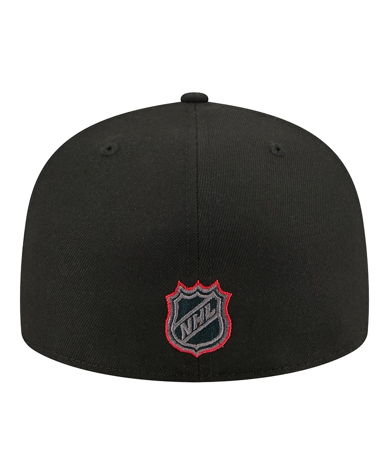 New Era Men's Black Jersey Devils Color Pop 59FIFTY Fitted Hat