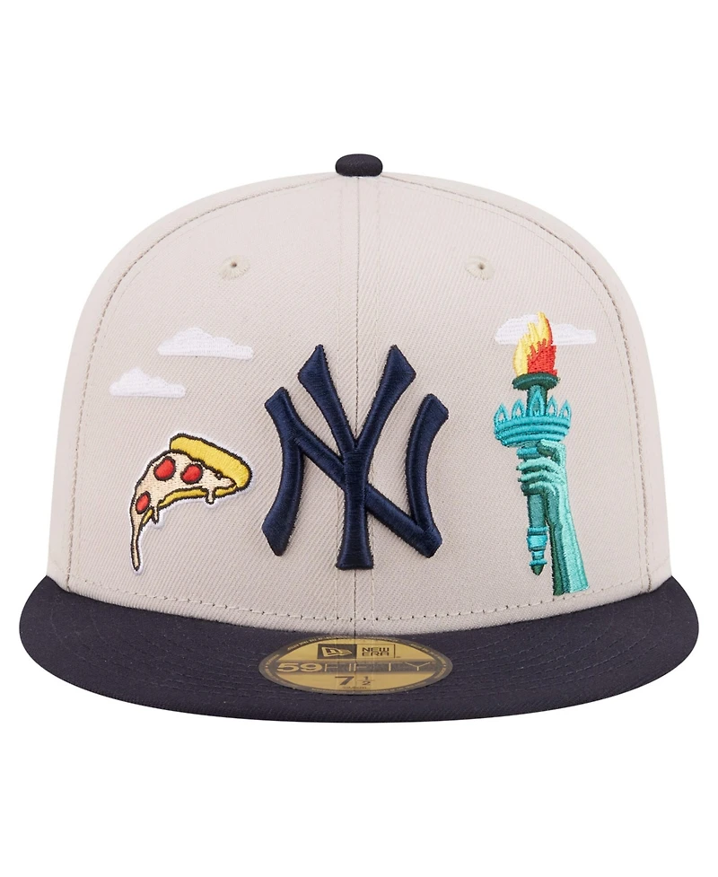 New Era Men's Khaki York Yankees City Icon 59FIFTY Fitted Hat