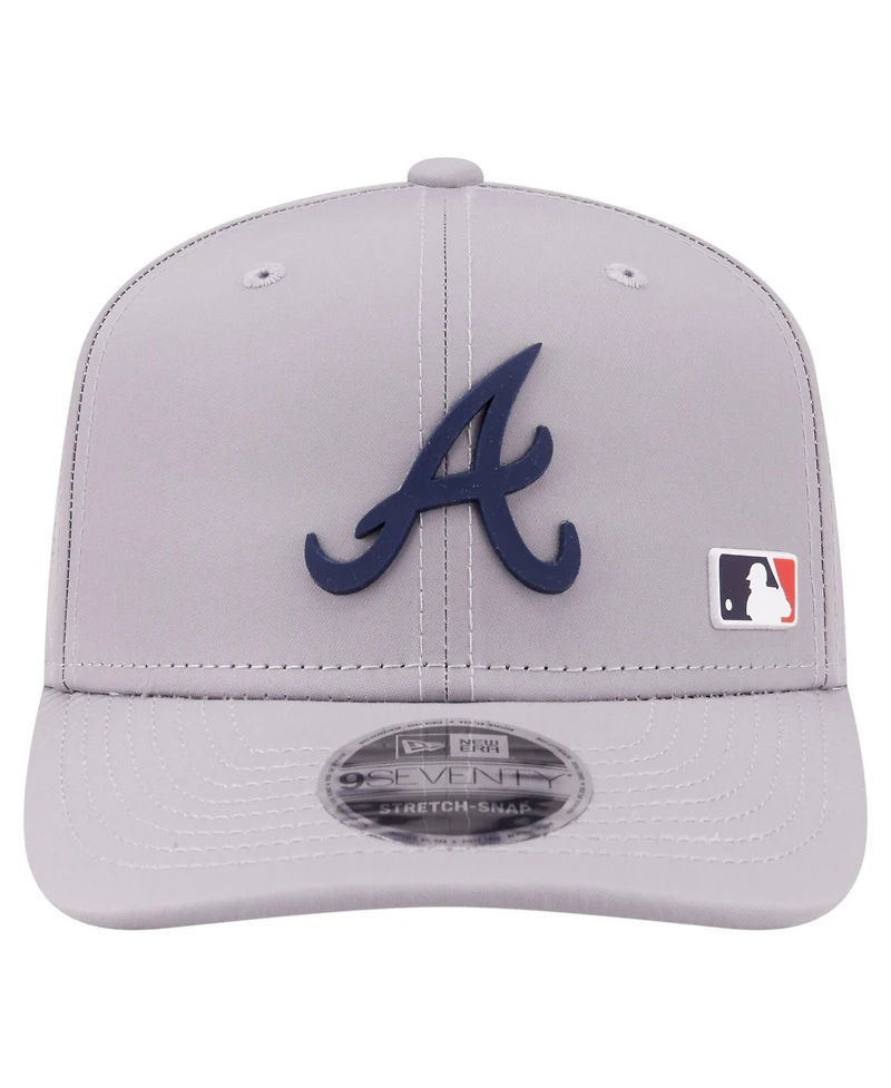 New Era Men's Gray Atlanta Braves Laser Perforated 9SEVENTY Adjustable Hat