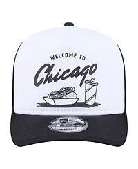 New Era Men's White/Black Chicago White Sox Foodie A-Frame 9FIFTY Trucker Snapback Hat