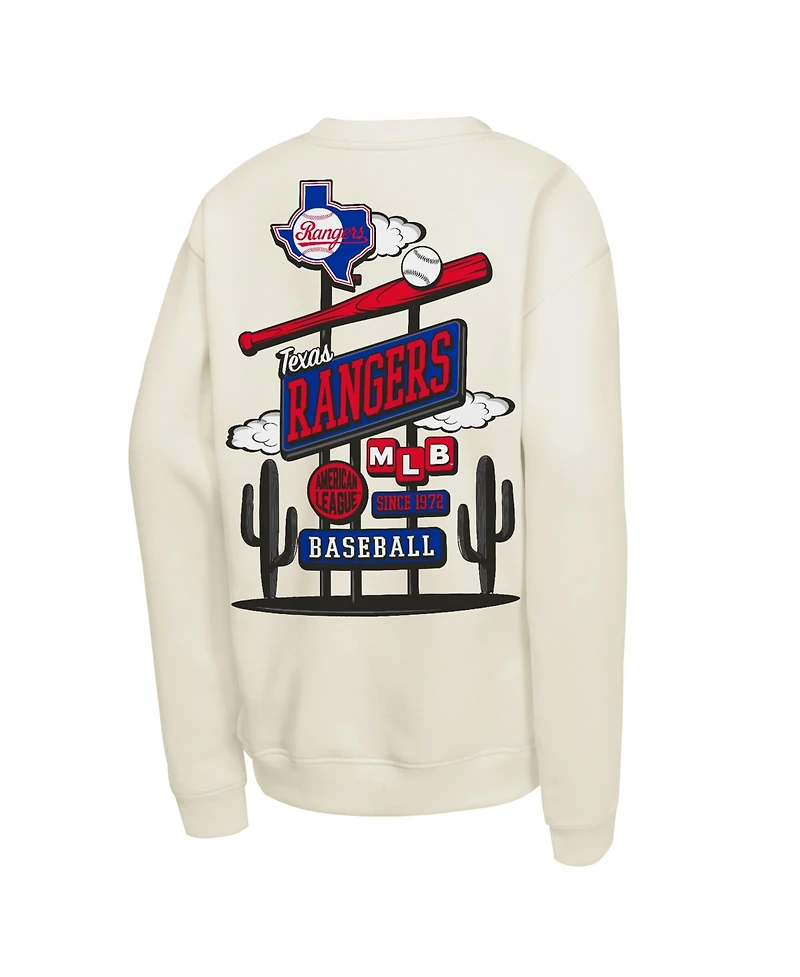 Mitchell & Ness Big Boys and Girls Natural Texas Rangers Retro Billboard Sweatshirt