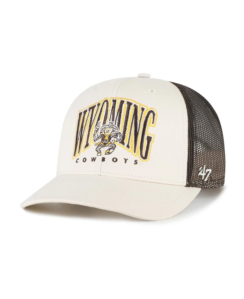 '47 Brand Men's Natural Wyoming Cowboys Drawbridge Trucker Adjustable Hat