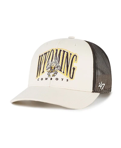 '47 Brand Men's Natural Wyoming Cowboys Drawbridge Trucker Adjustable Hat