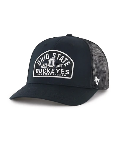 '47 Brand Men's Black Ohio State Buckeyes Leland Trucker Adjustable Hat