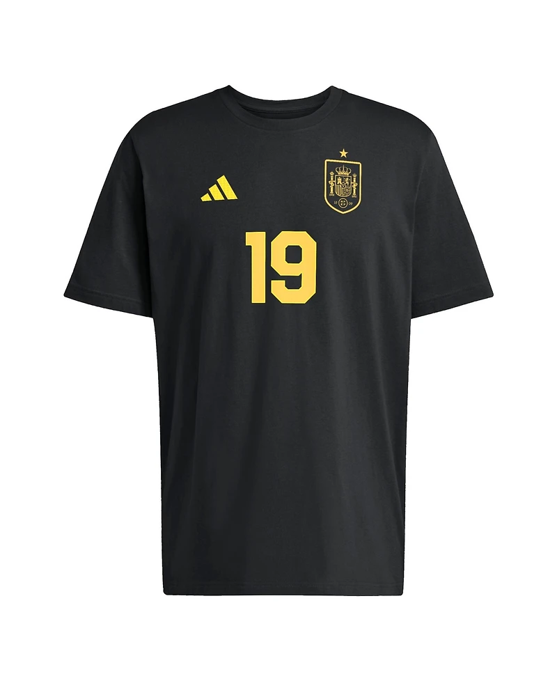 Adidas Men's Lamine Yamal Black Spain National Team Name & Number T-Shirt