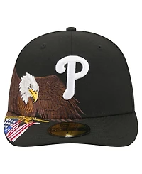New Era Men's Black Philadelphia Phillies Americana Bald Eagle Pre-Curved 59FIFTY Fitted Hat