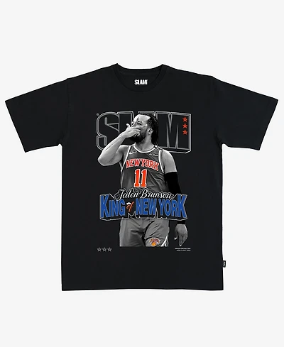 Slam Men's and Women's Jalen Brunson Black New York Knicks Cover T-Shirt