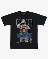 Slam Men's and Women's Jalen Brunson Black New York Knicks Cover T-Shirt