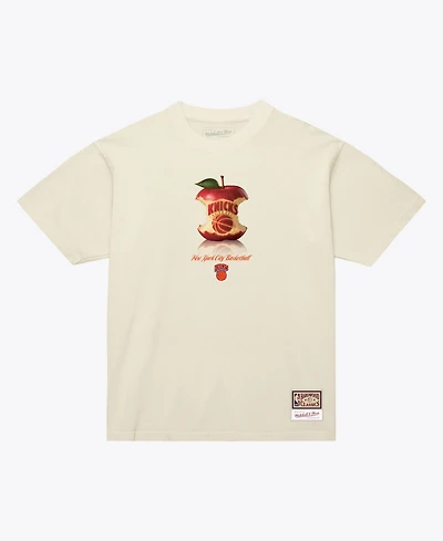 Mitchell & Ness Men's Cream New York Knicks Court Apple T-Shirt