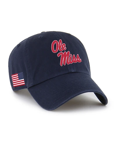 '47 Brand Men's Navy Ole Miss Rebels Americana Heritage Clean Up Adjustable Hat