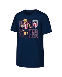 Outerstuff Big Boys and Girls Navy Usmnt Free Kick Mascot T-Shirt