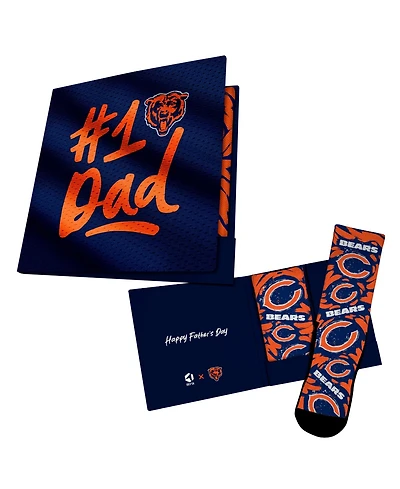 Rock Em Socks Men's and Women's Navy Chicago Bears 1 Dad Gift Card Socks