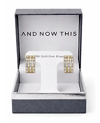 And Now This Triple Row Baguette Hoop Earrings